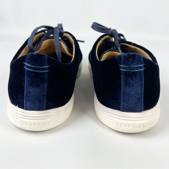 Cole Haan Grand OS Crosscourt II Navy Blue Velvet Sneakers 9.5 - Picture 5 of 7